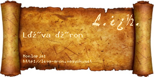 Léva Áron névjegykártya